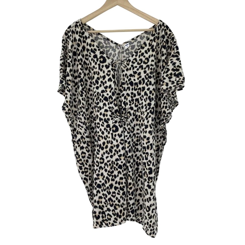 Old Navy Women's Animal Print Kaftan Tie Waist Swim Cover Up Size M‎